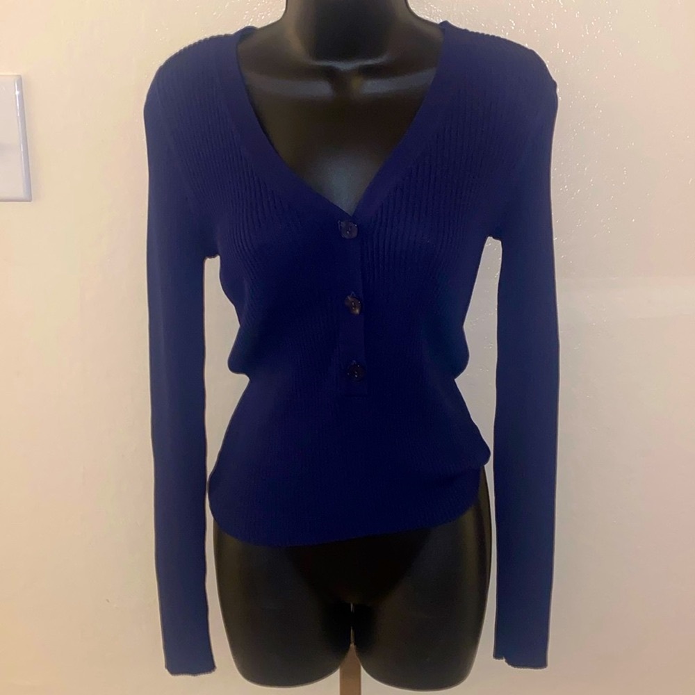 Leith blue button down cardigan